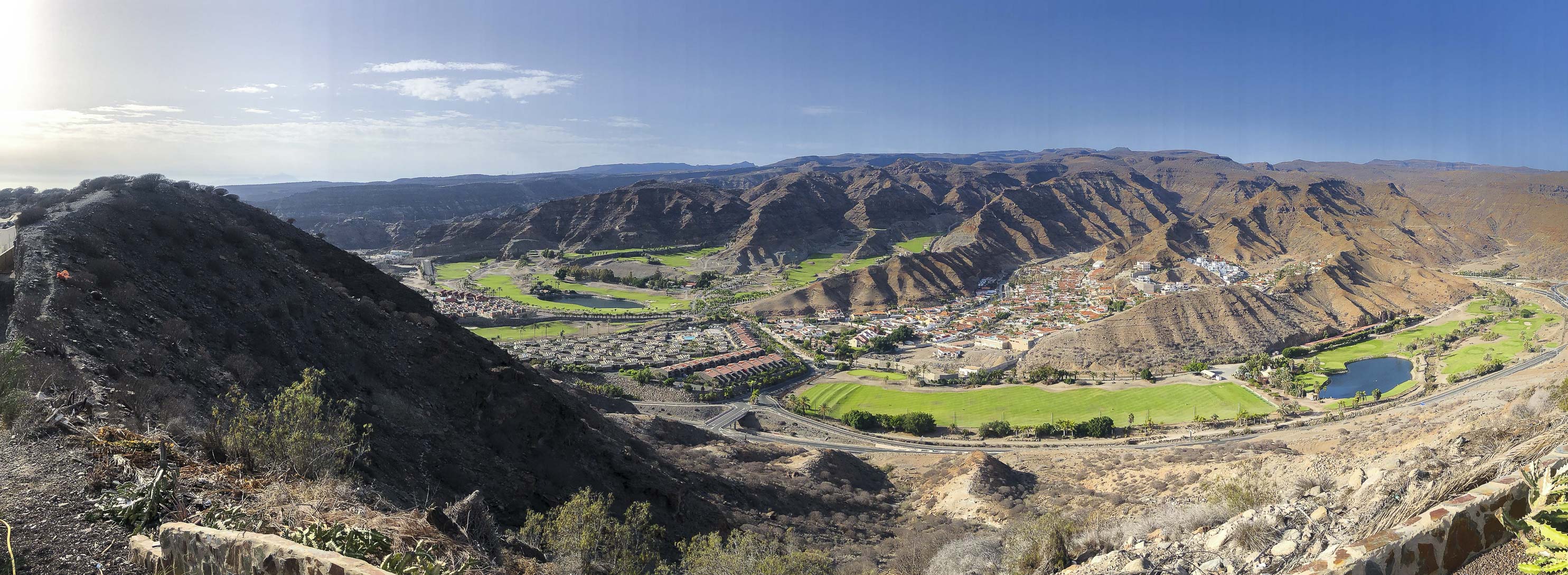 Panoramic landscape and golf course near Amadores